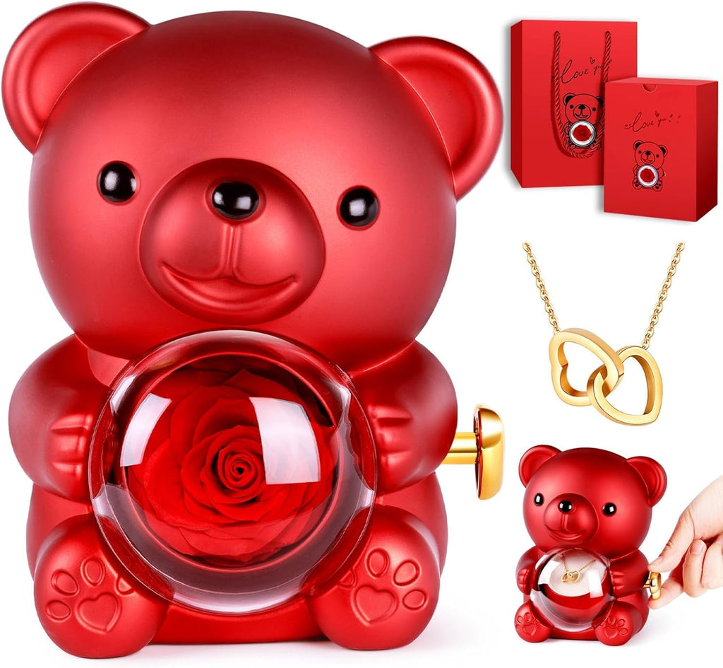 The Ultimate Eternal Red Teddy Bear & Secret Jewellery Box