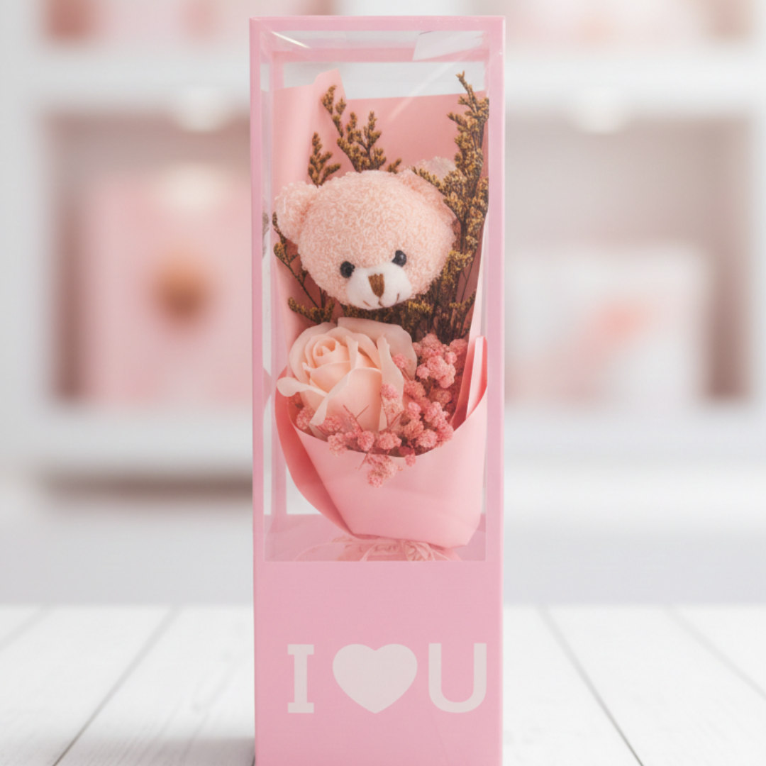 The "Everlasting Love" Teddy & Rose Floral Box