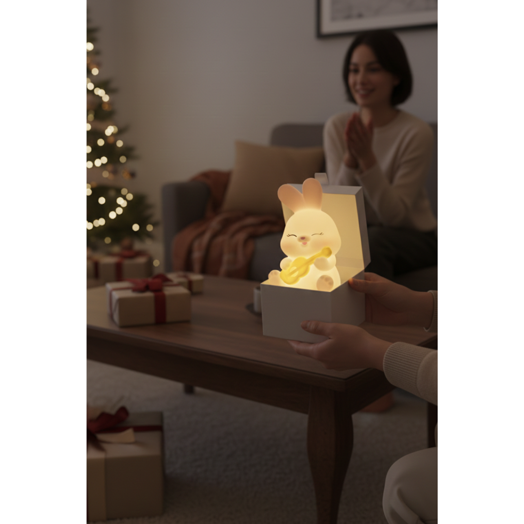 Soft Silicone LED Cute Rabbit Night Light Lamp, Color Changing Modes,USB Rechargeable,Touch Tap Control,Baby,Toddler Night Lamp