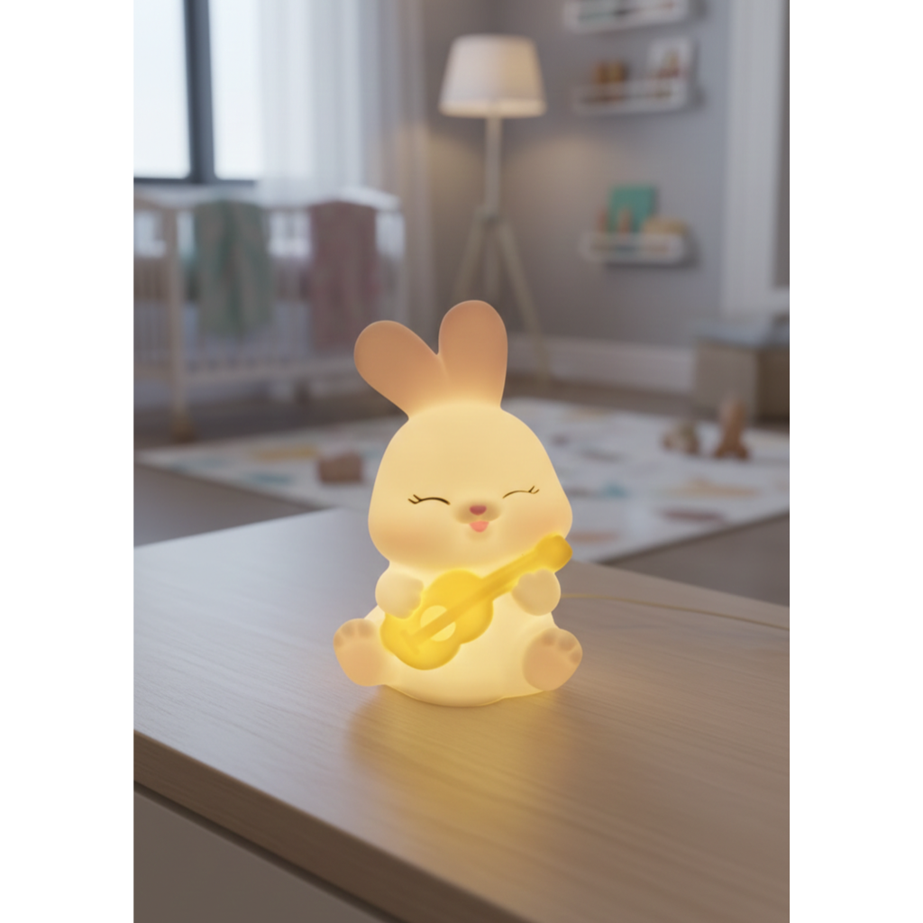 Soft Silicone LED Cute Rabbit Night Light Lamp, Color Changing Modes,USB Rechargeable,Touch Tap Control,Baby,Toddler Night Lamp