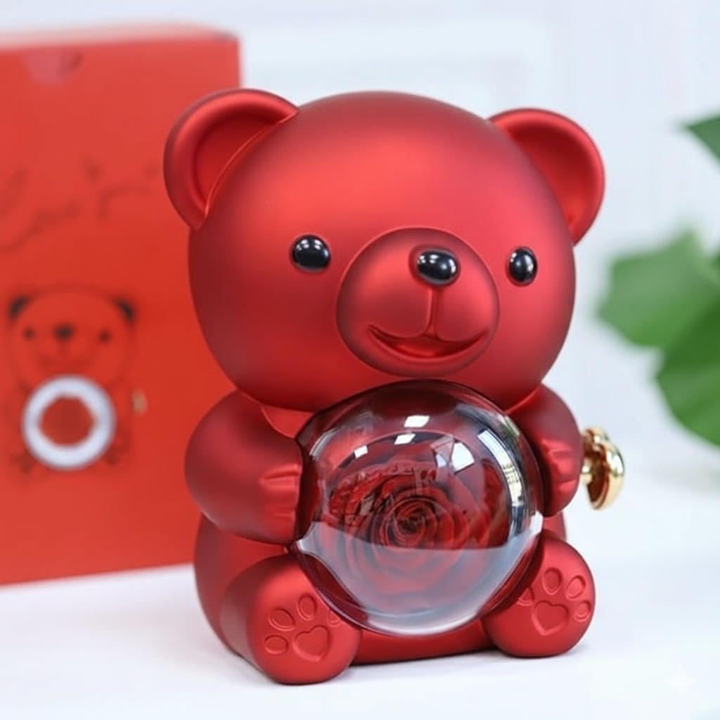 The Ultimate Eternal Red Teddy Bear & Secret Jewellery Box